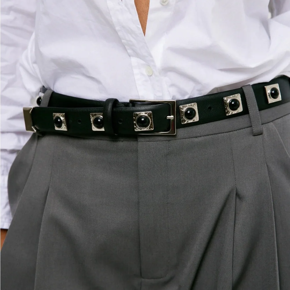 AUREUM Black and Silver Women's Belt - Picture 4 of 11